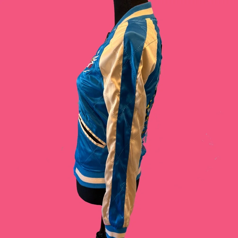 NWT Straight to Hell Black and Blue Souvenir Reversible Satin Jacket - Picture 7 of 10
